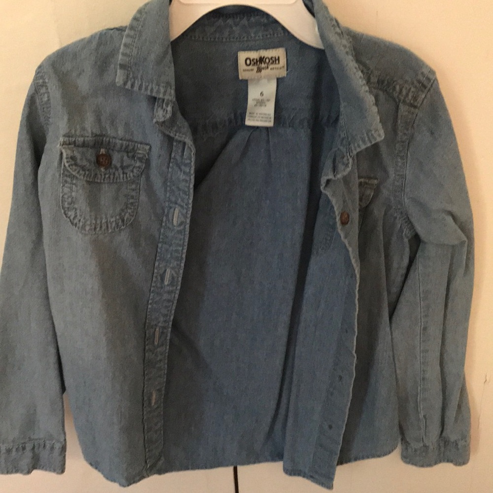 Kids jean button up shirt